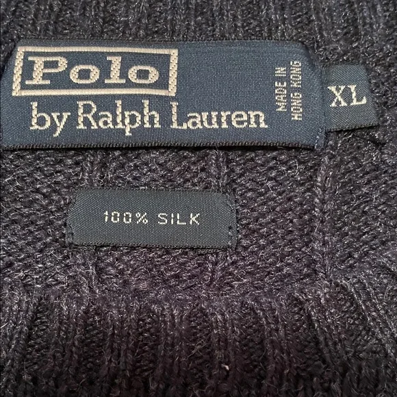 Polo by Ralph Lauren Navy Cable Knit Crewneck Sweater - Picture 2 of 3